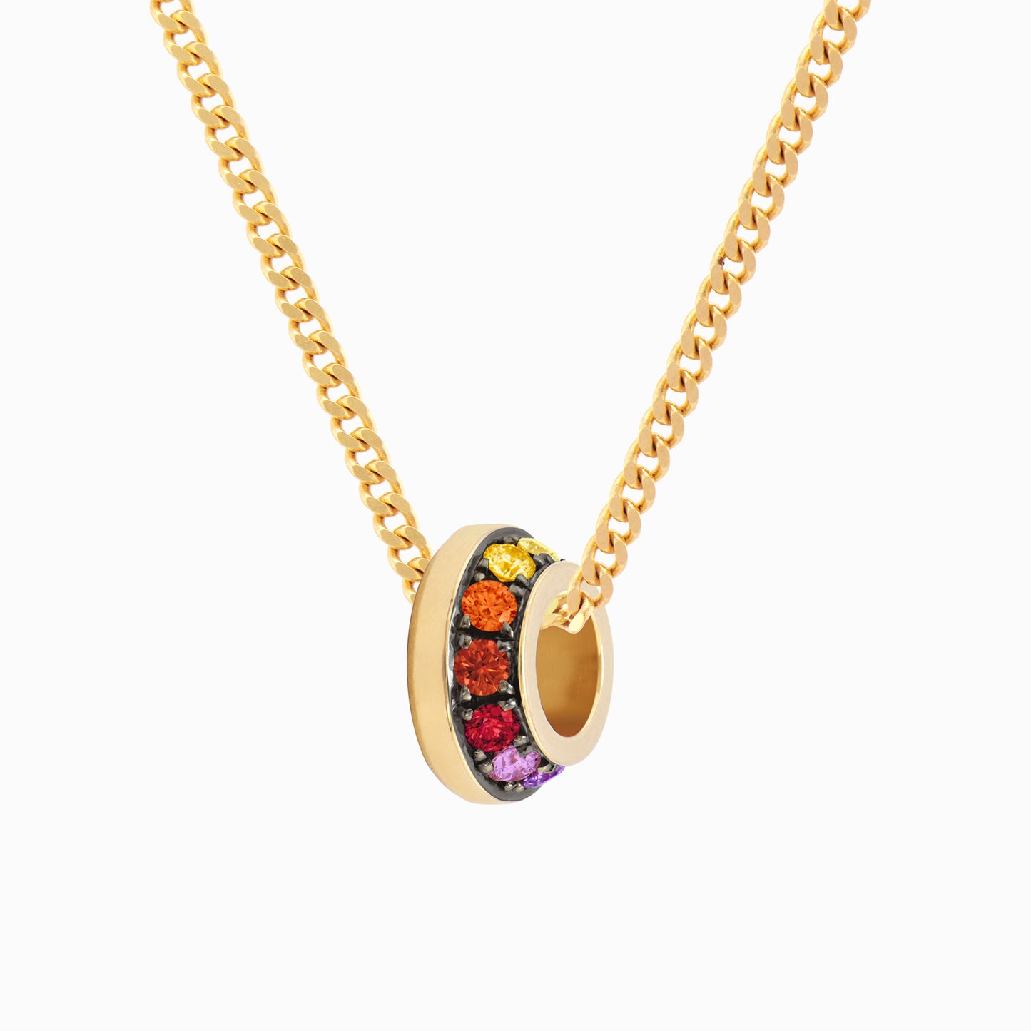 OFF-KILTER Outrageous Rainbow Rondelle Necklace – Dark Mode