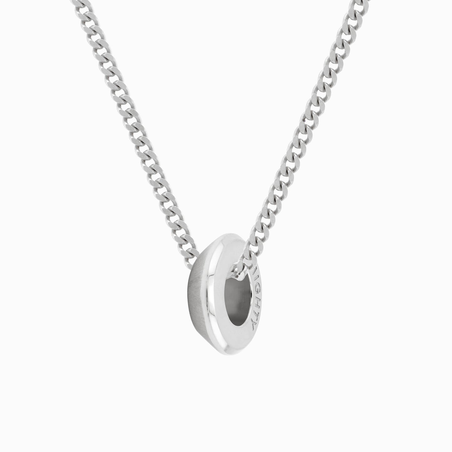 OFF-KILTER Audacious Satin Rondelle Necklace – Silver