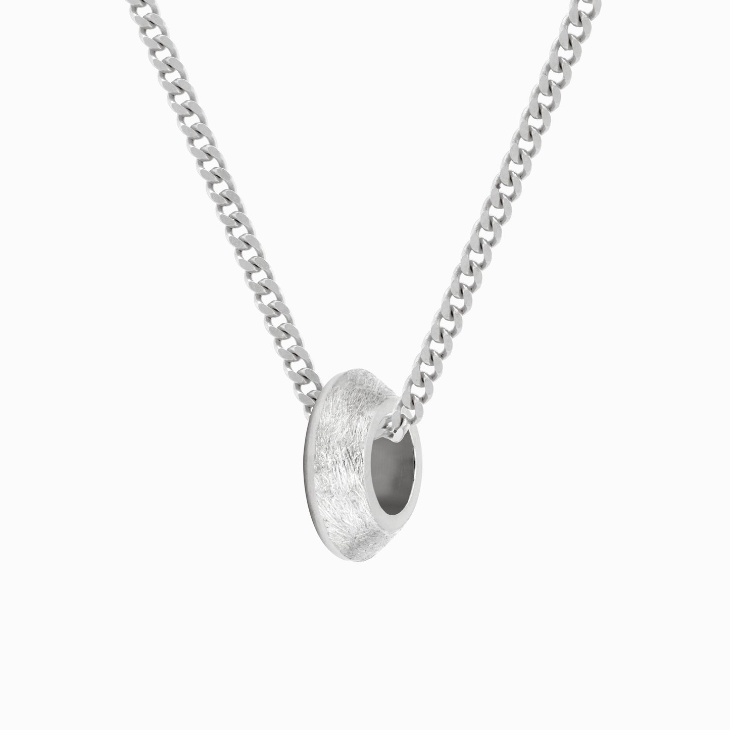 OFF-KILTER Audacious Distressed Rondelle Necklace – Silver