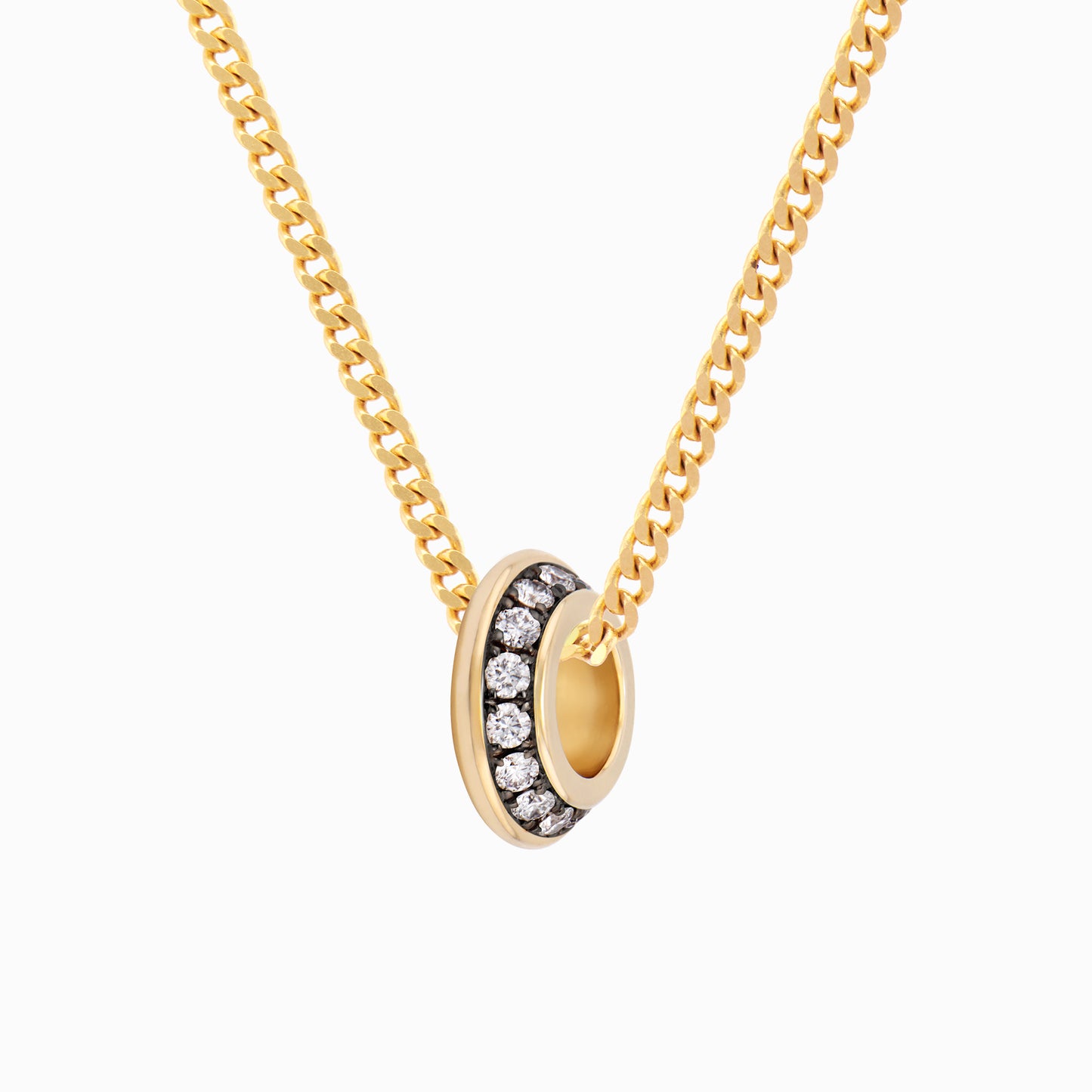 OFF-KILTER Audacious Diamond Rondelle Necklace – Dark Mode