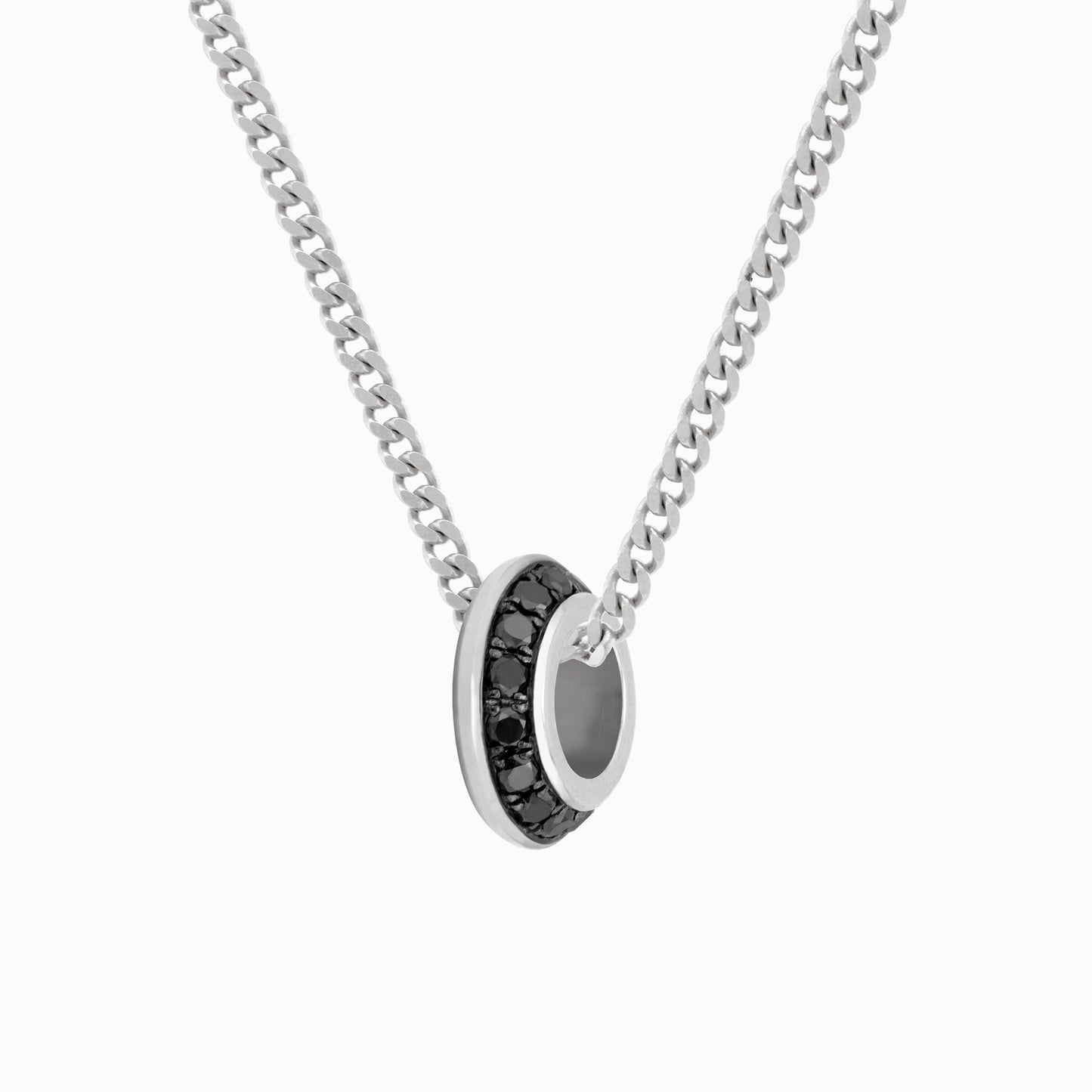 OFF-KILTER Audacious Black Diamond Rondelle Necklace – Dark Mode