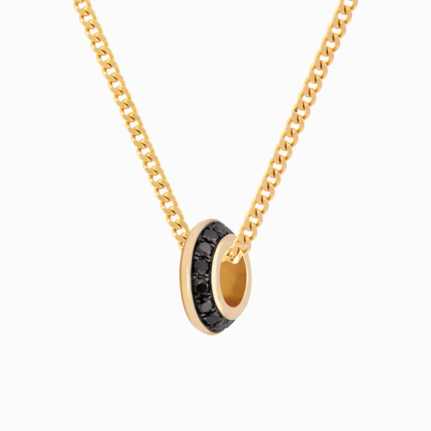 OFF-KILTER Audacious Black Diamond Rondelle Necklace – Dark Mode