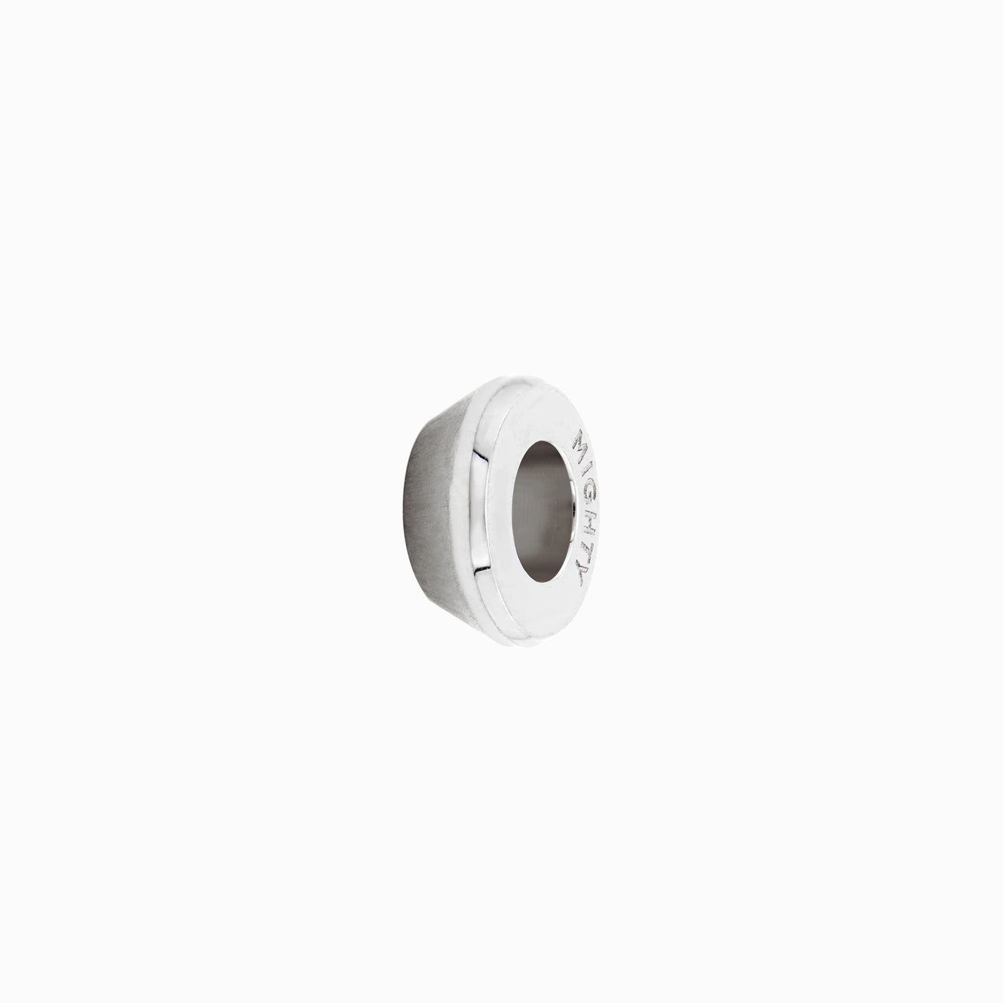 OFF-KILTER Outrageous Satin Rondelle Pendant – Silver