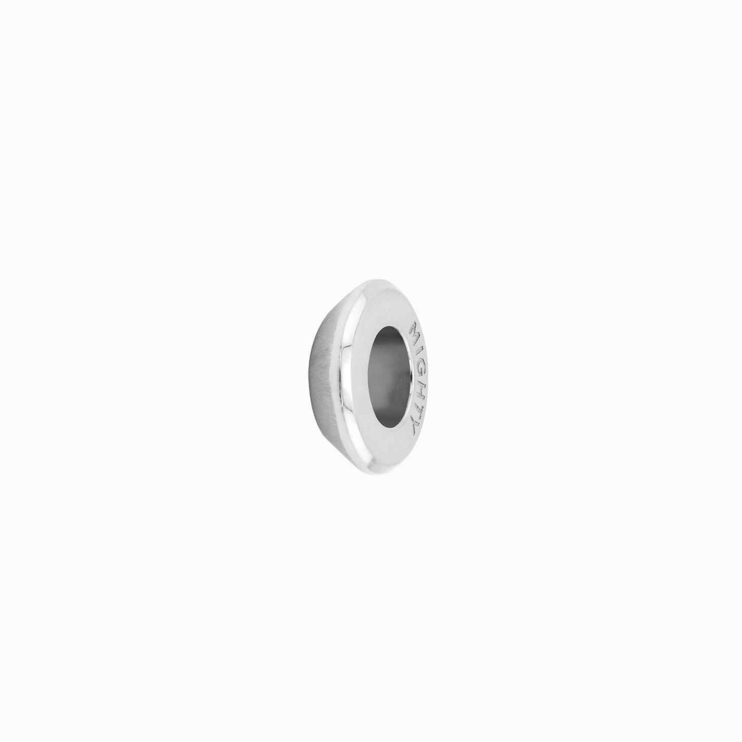 OFF-KILTER Audacious Satin Rondelle Pendant – Silver