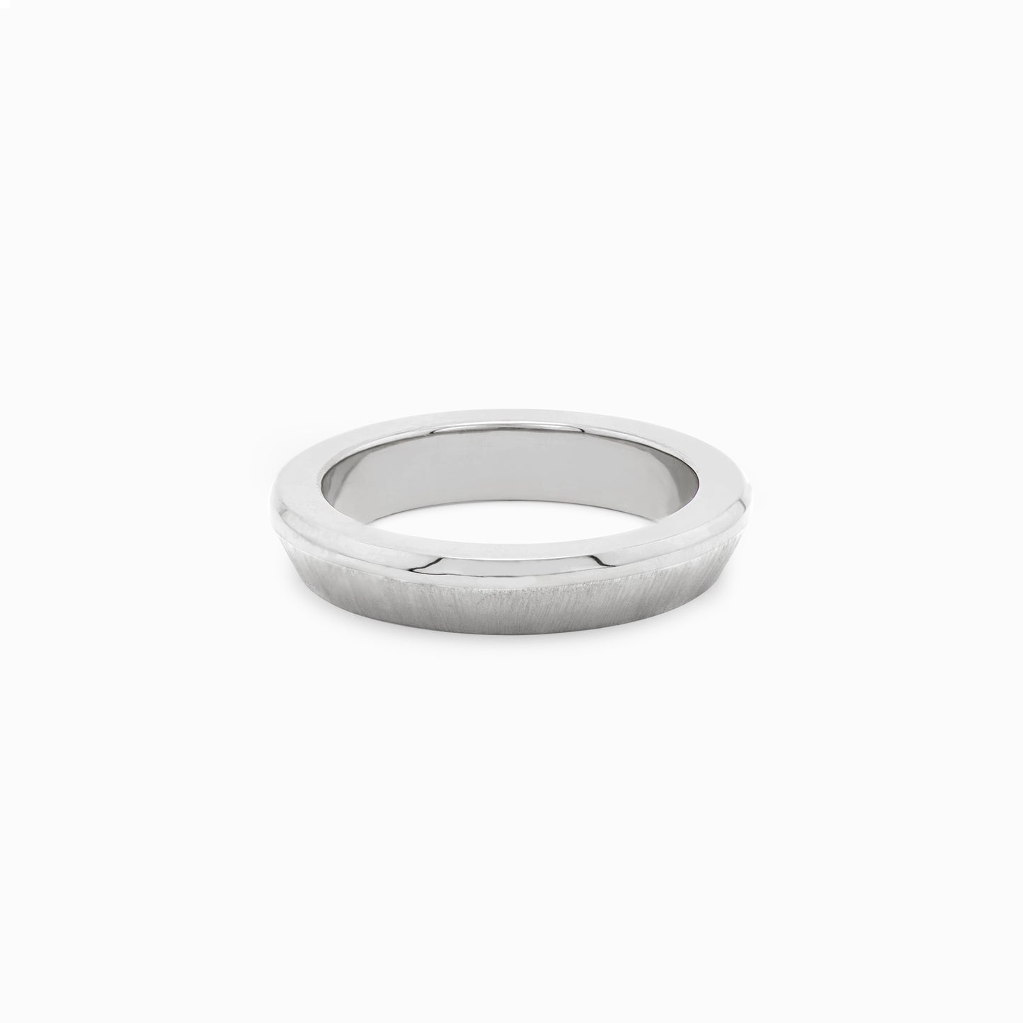 OFF-KILTER Outrageous Satin Stacking Ring – Silver