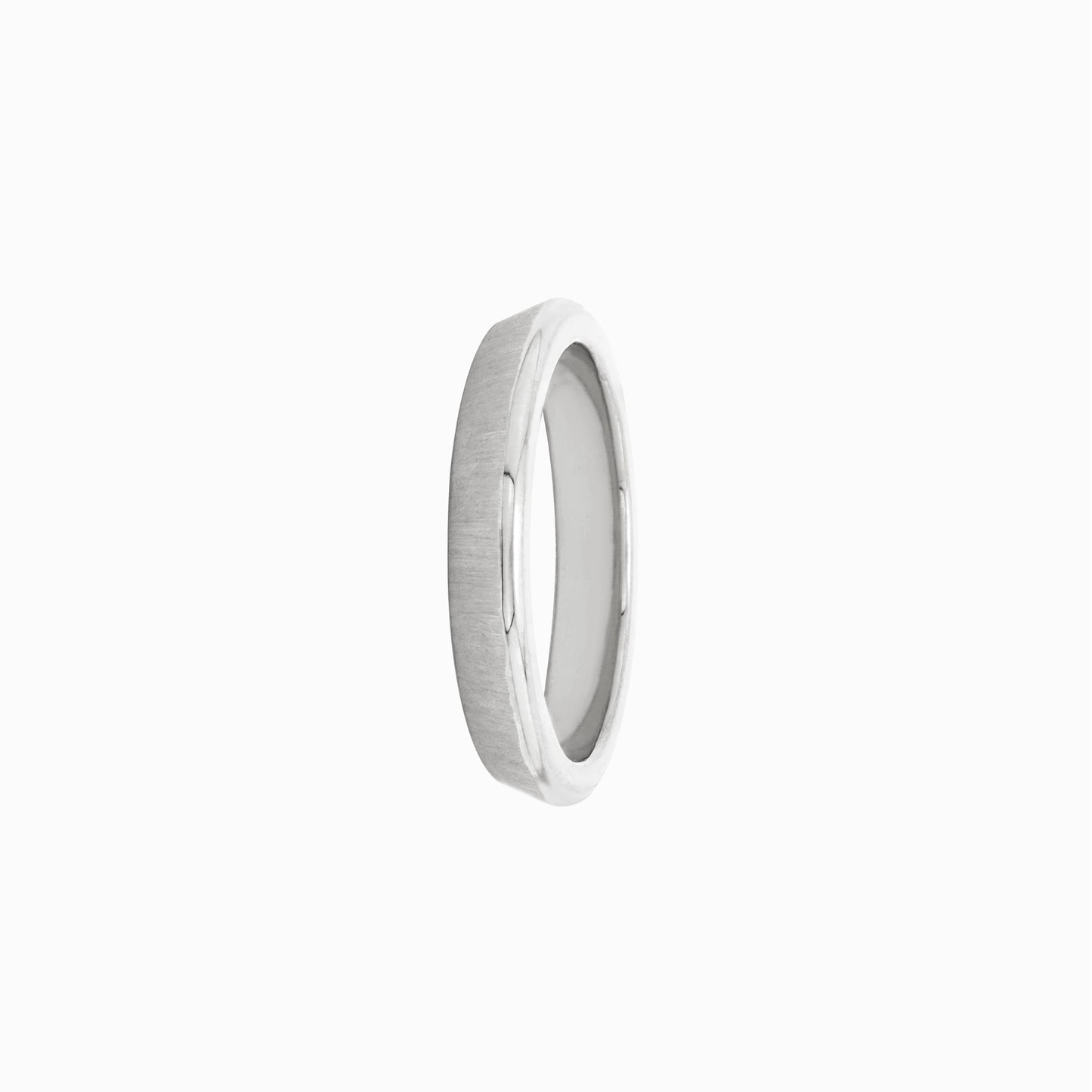 OFF-KILTER Audacious Satin Stacking Ring – Silver