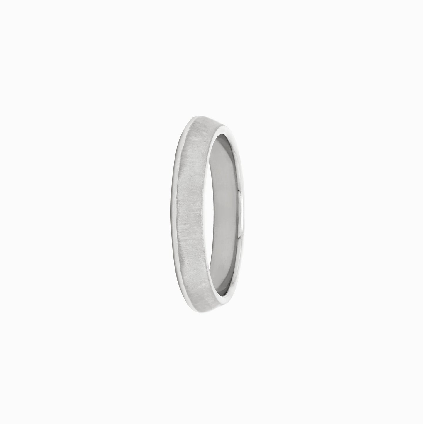 OFF-KILTER Audacious Satin Stacking Ring – Silver