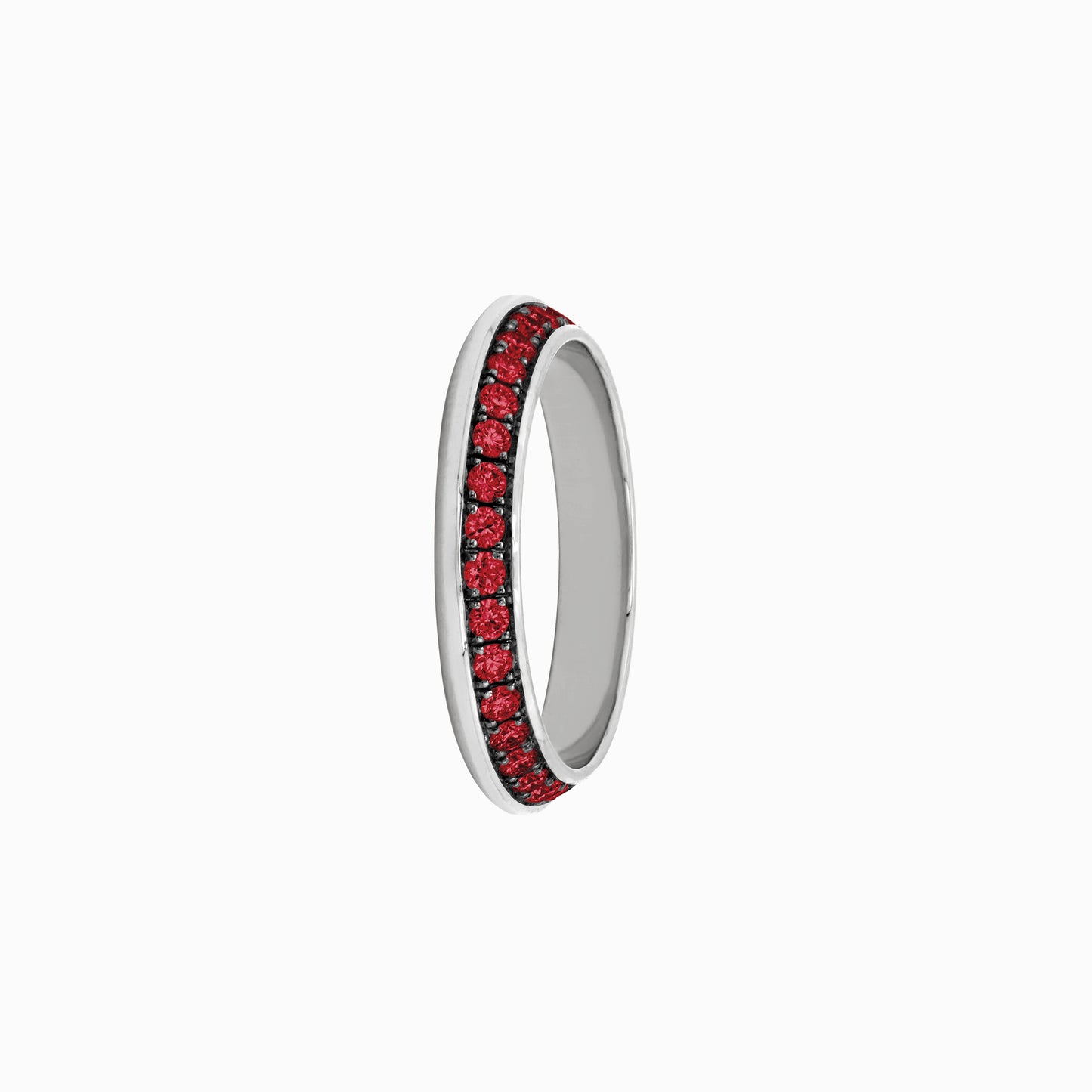 OFF-KILTER Audacious Ruby Stacking Ring – Dark Mode