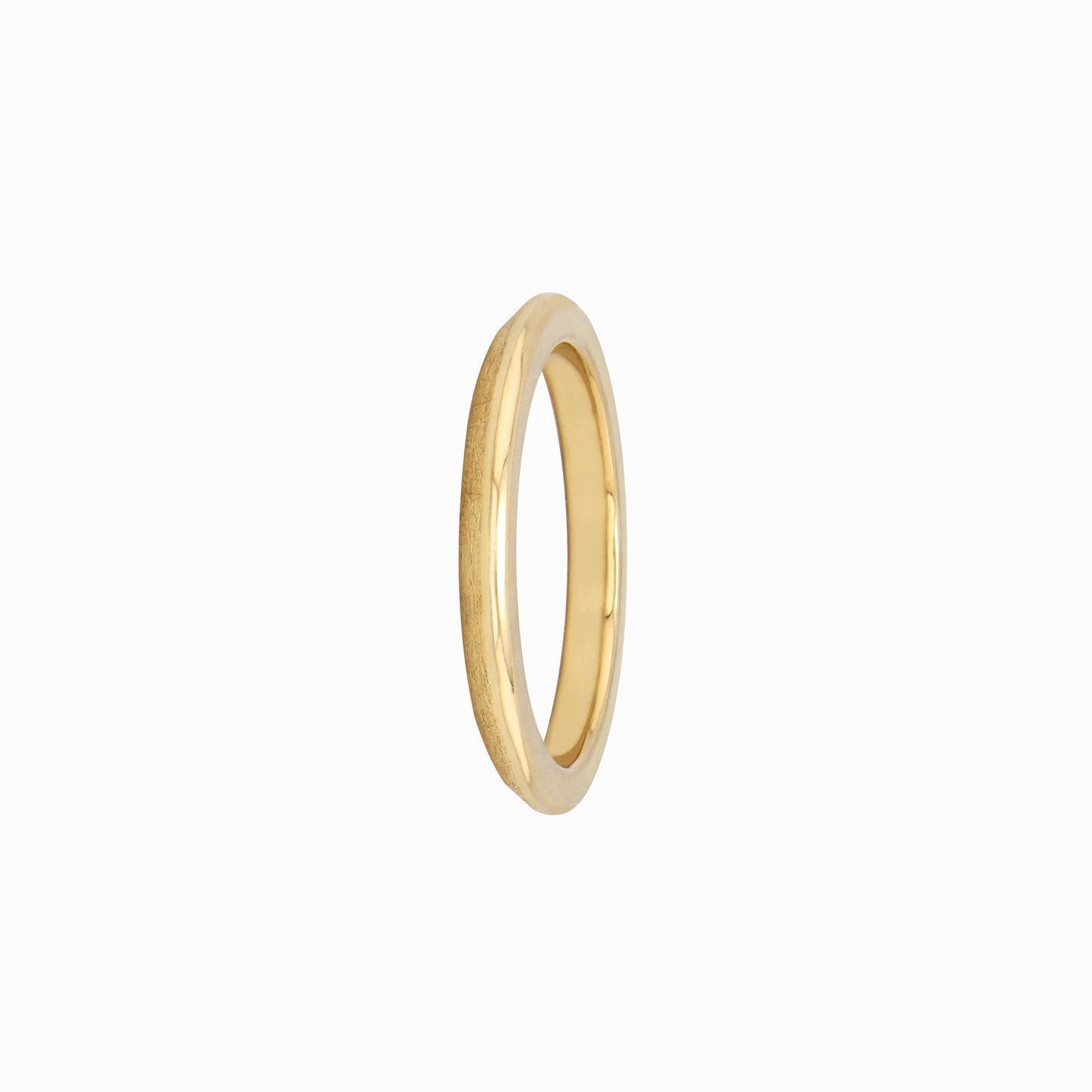 OFF-KILTER 2mm Distressed Stacking Ring – 14K Yellow Gold