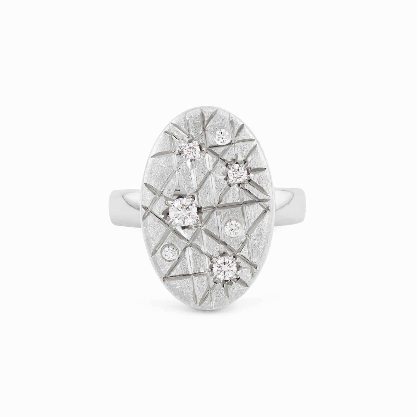 TRIUMPHANT Outrageous Diamond Ellipse Ring – Silver