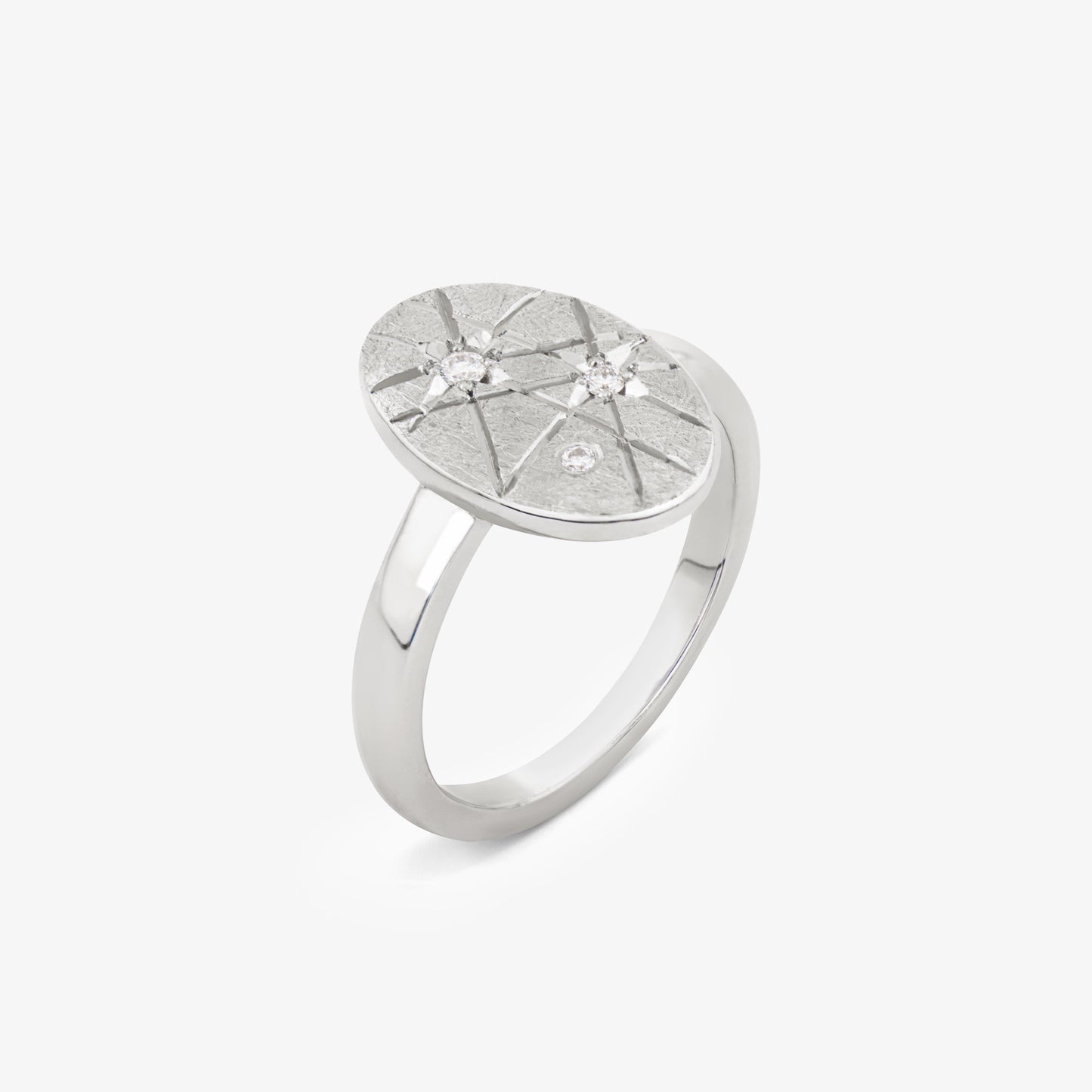 TRIUMPHANT Ellipse Ring with Diamonds