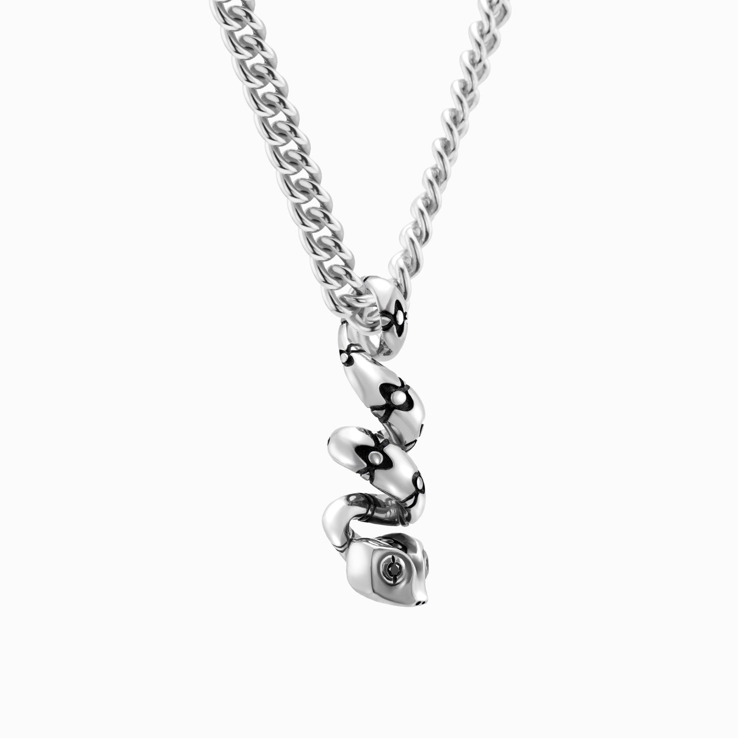 BOA Constrictor Round Cable Necklace – Silver