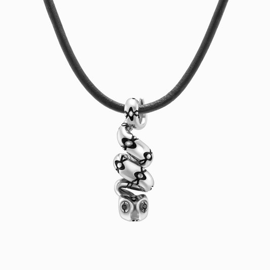 BOA Constrictor Leather Cord Necklace – Silver