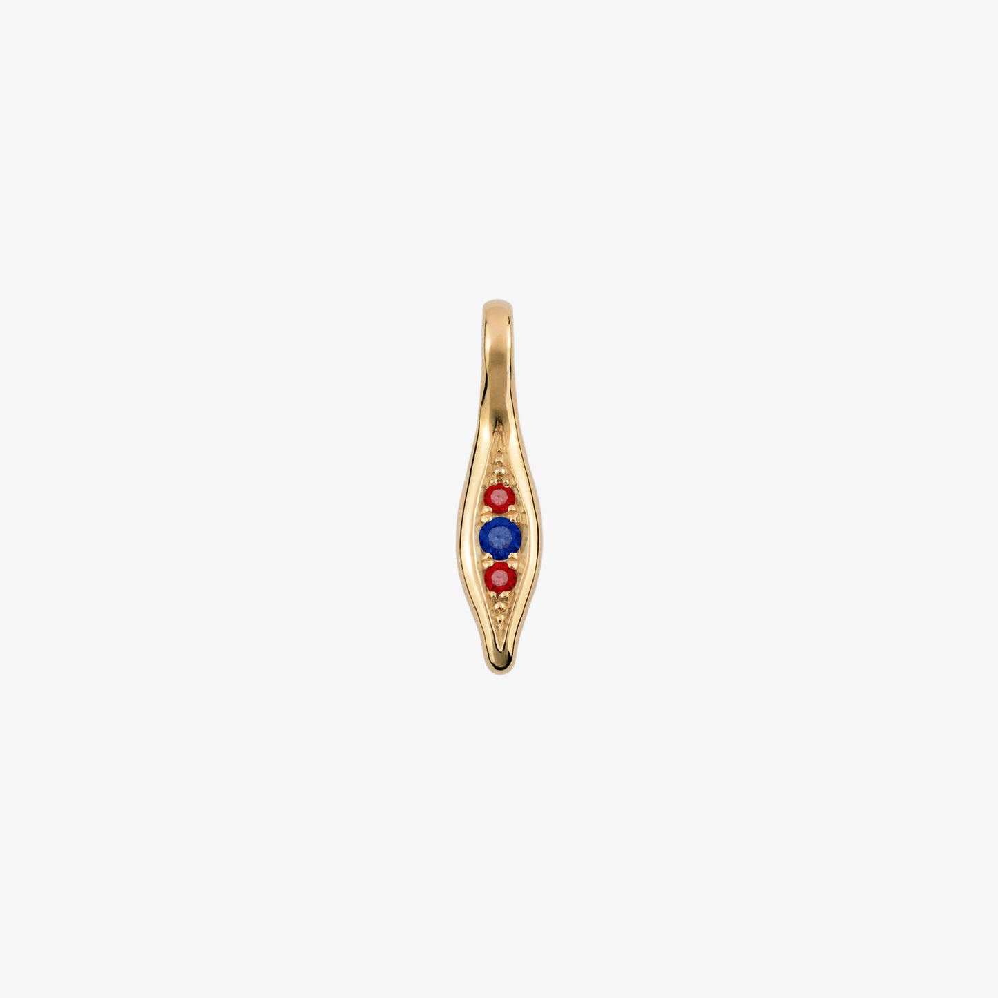 Duality Droplet Pendant with Blue Sapphire & Rubies