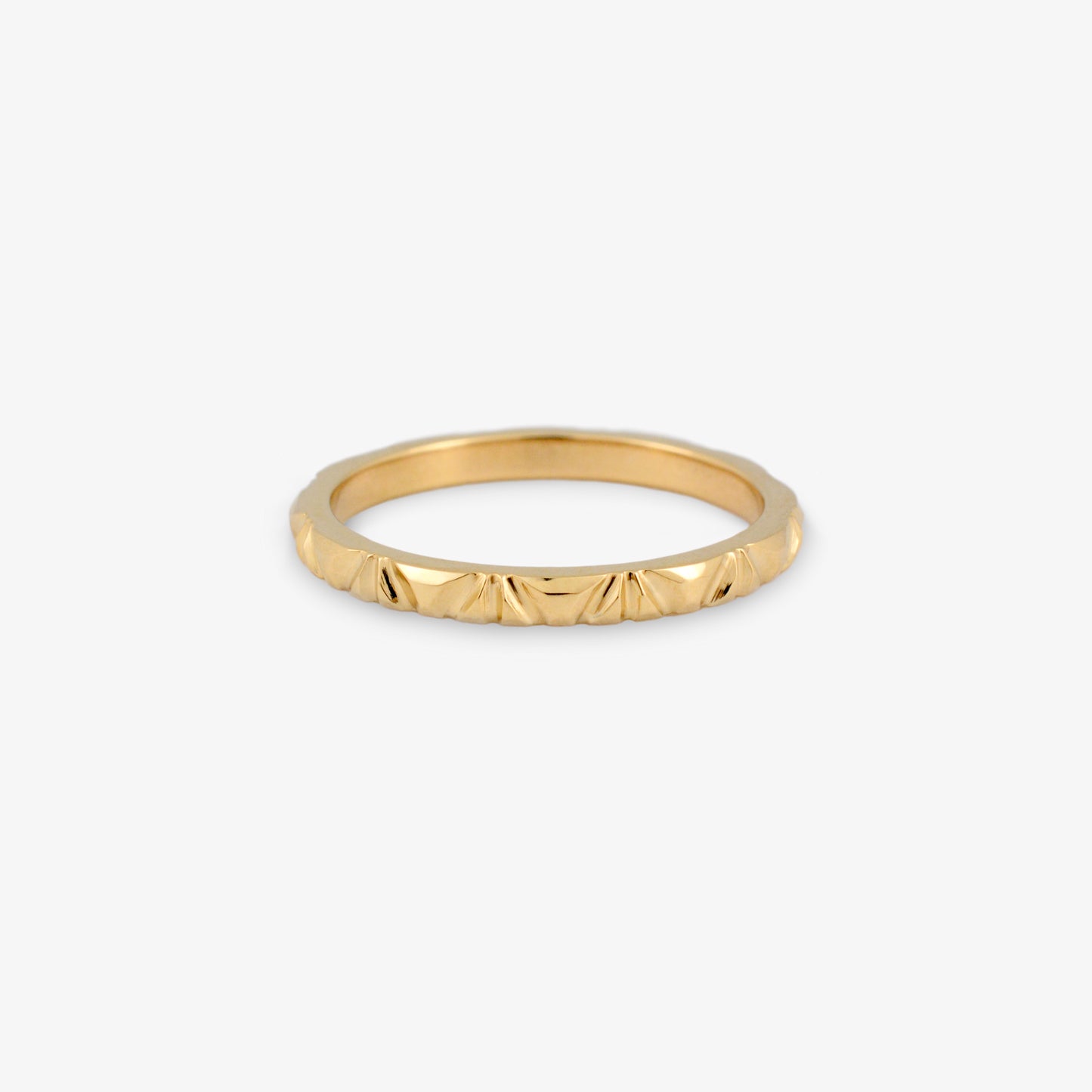 Faceted Stacking Band Ring 2mm Wide