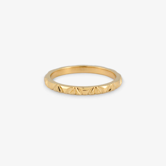 Faceted Stacking Band Ring 2mm Wide