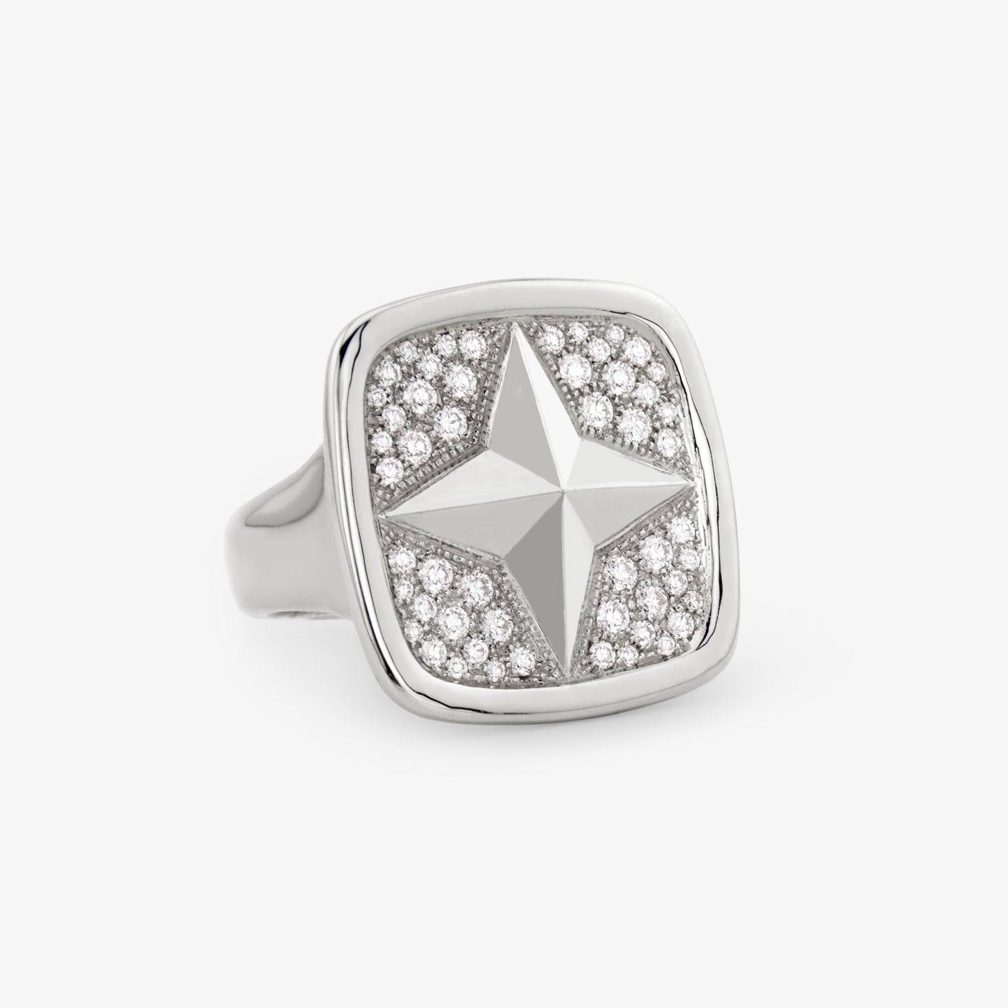 FIERCE Large Signet Ring with Diamonds