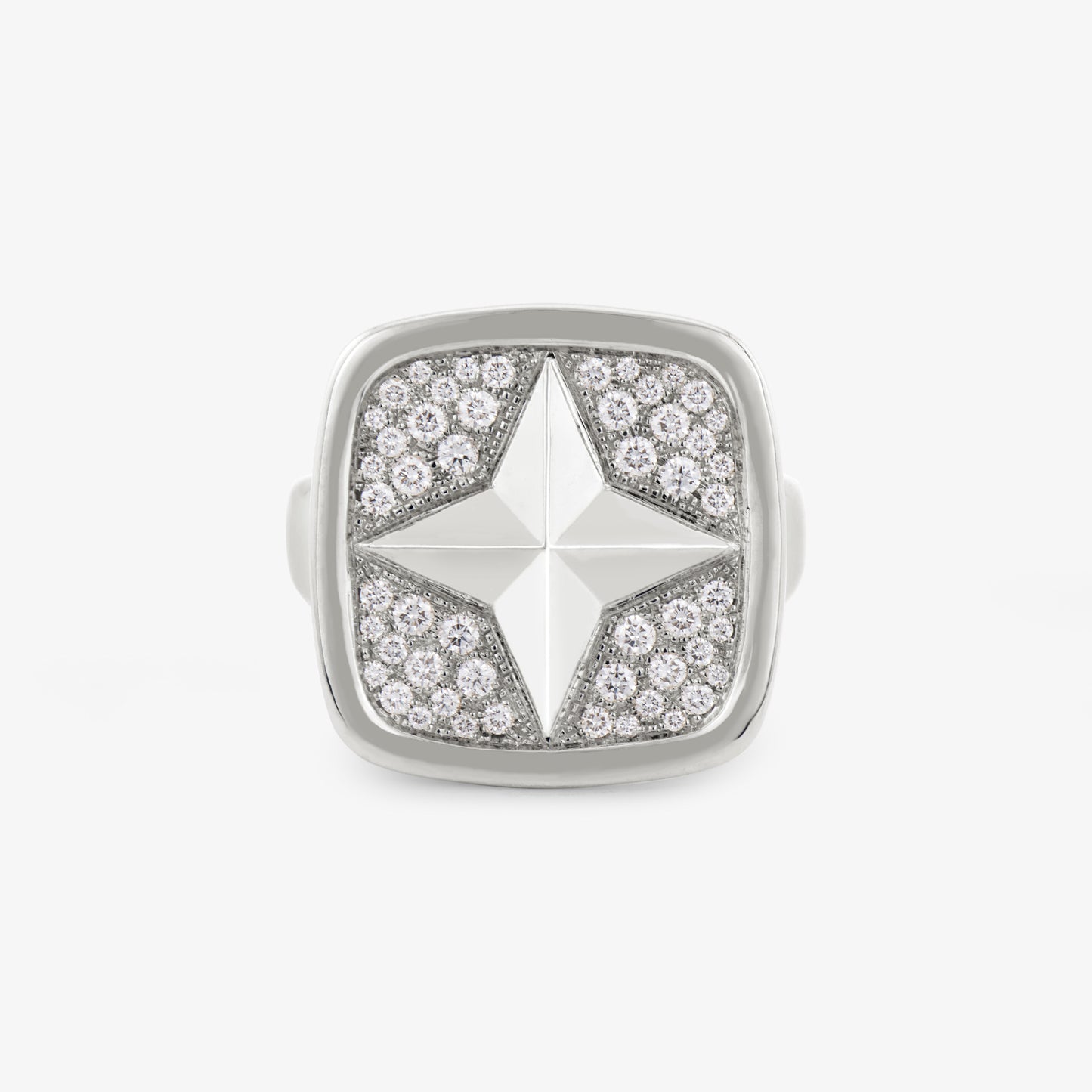 FIERCE Large Signet Ring with Diamonds