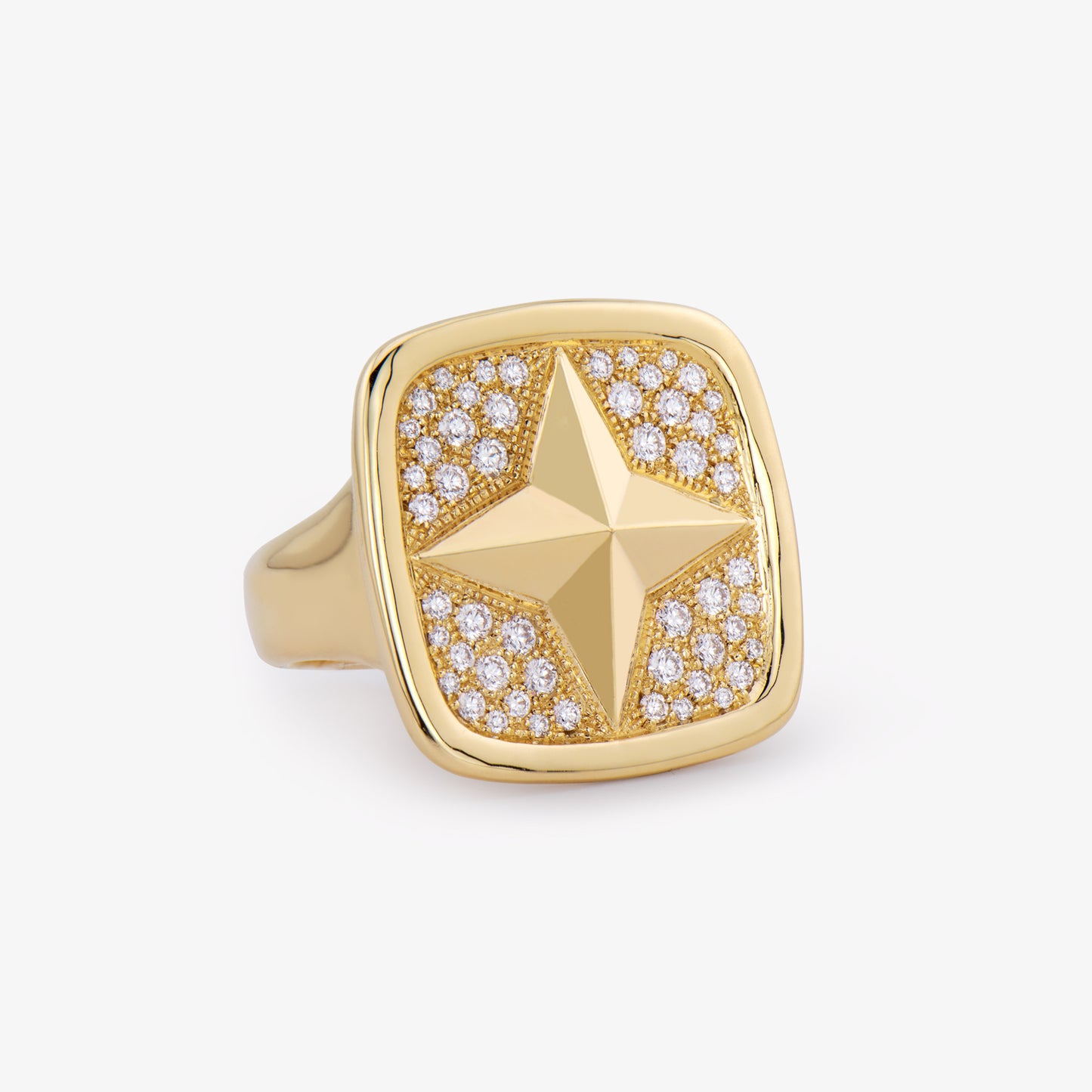 FIERCE Large Signet Ring with Diamonds