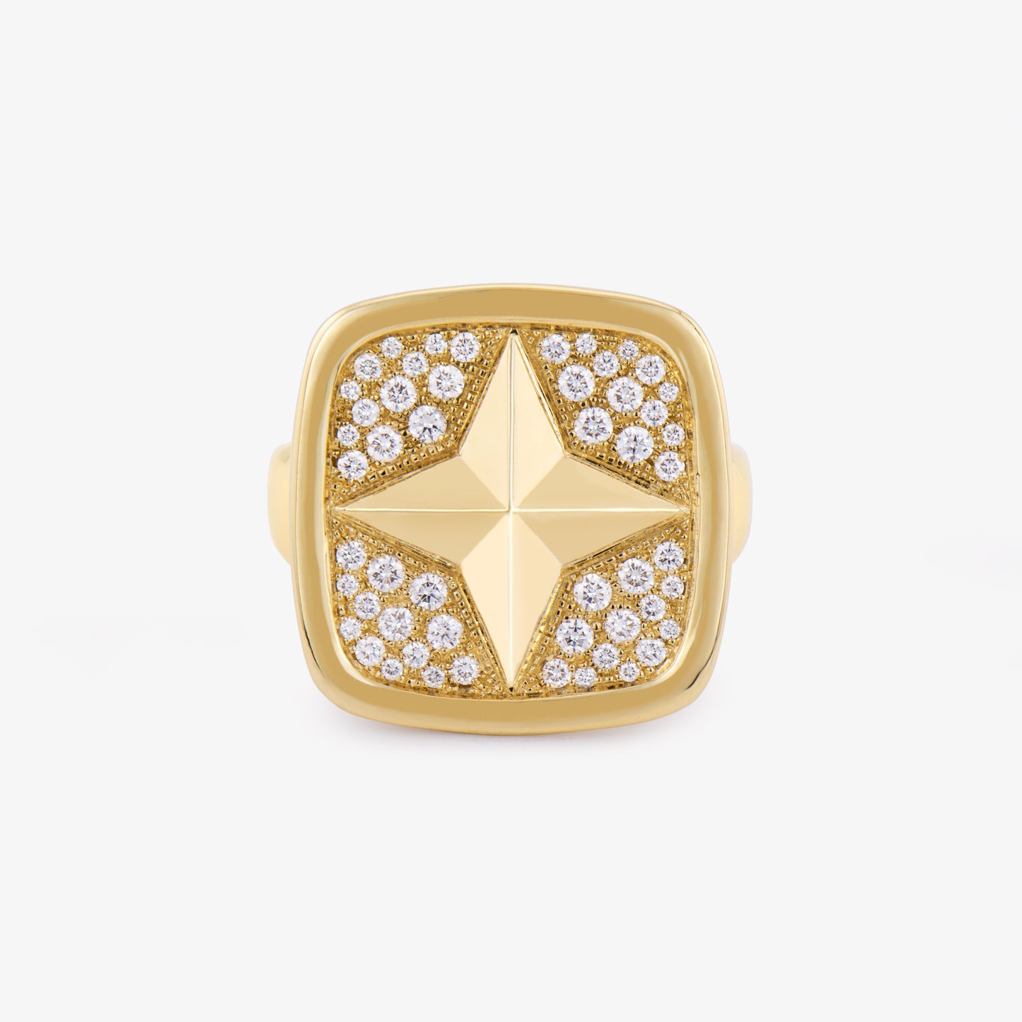 FIERCE Large Signet Ring with Diamonds