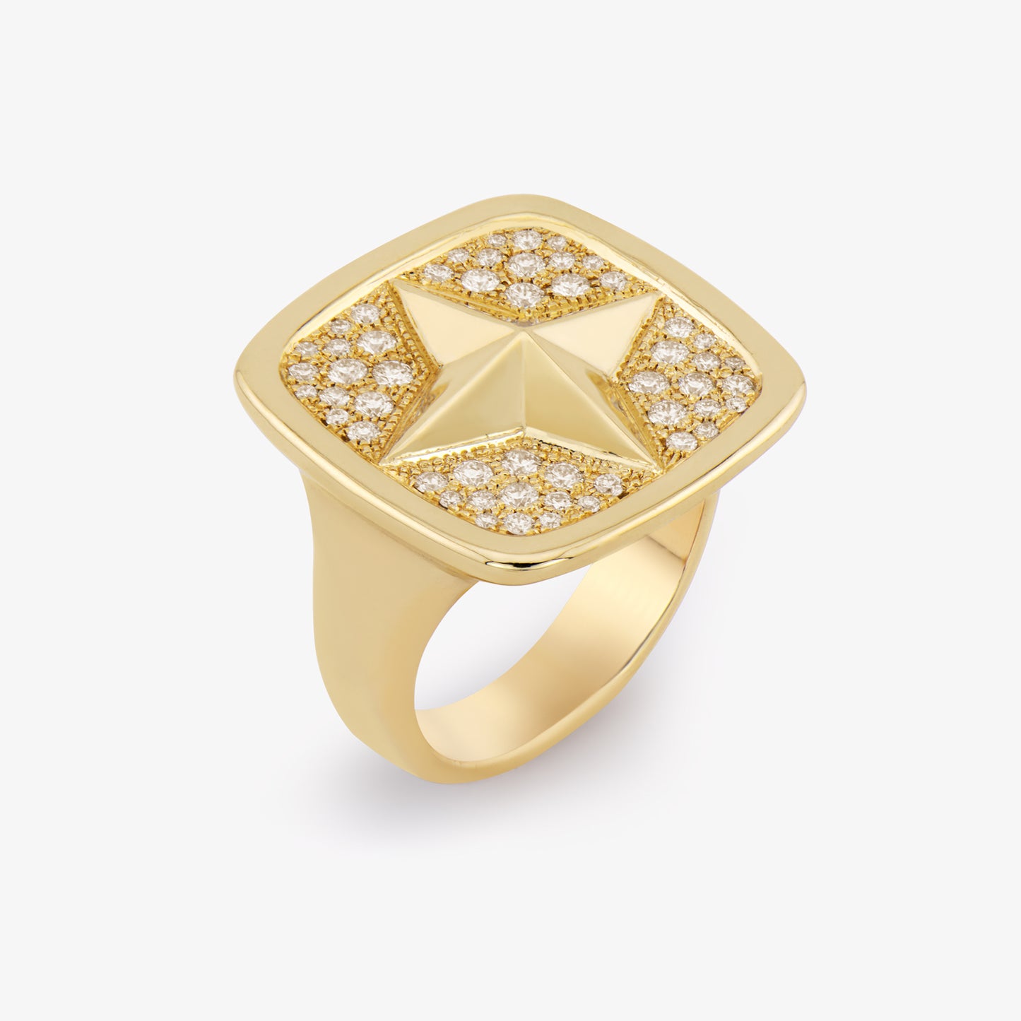 FIERCE Large Signet Ring with Diamonds
