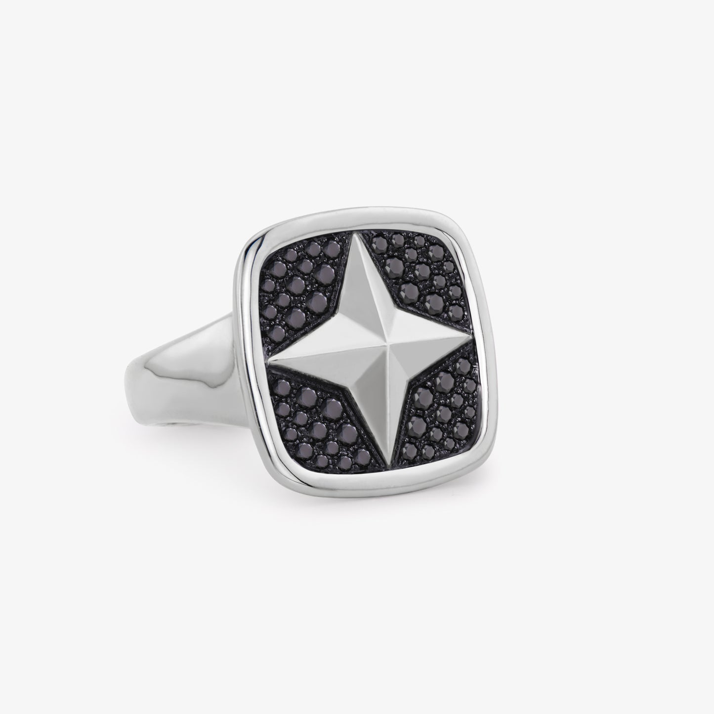 FIERCE Signet Ring with Black Diamonds