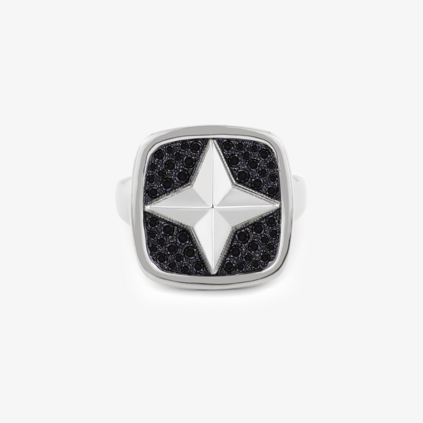 FIERCE Signet Ring with Black Diamonds