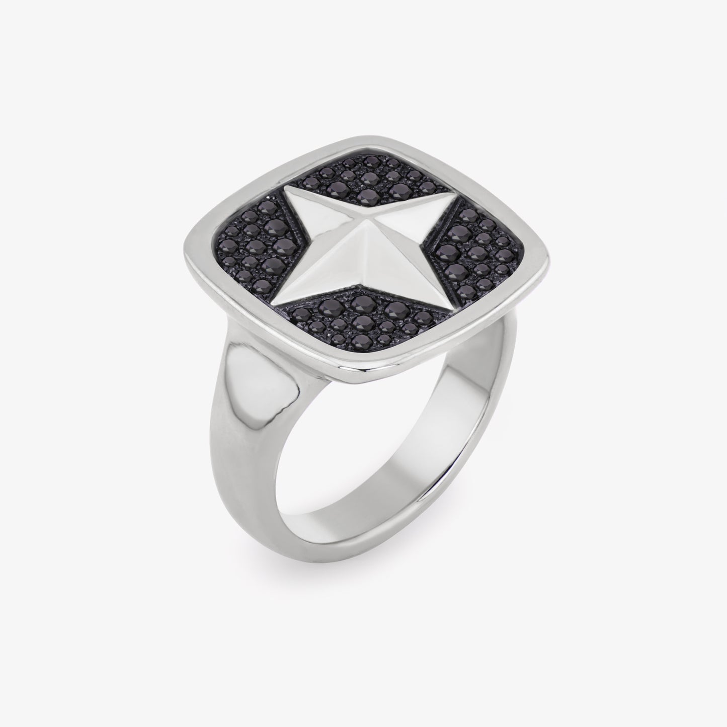 FIERCE Signet Ring with Black Diamonds