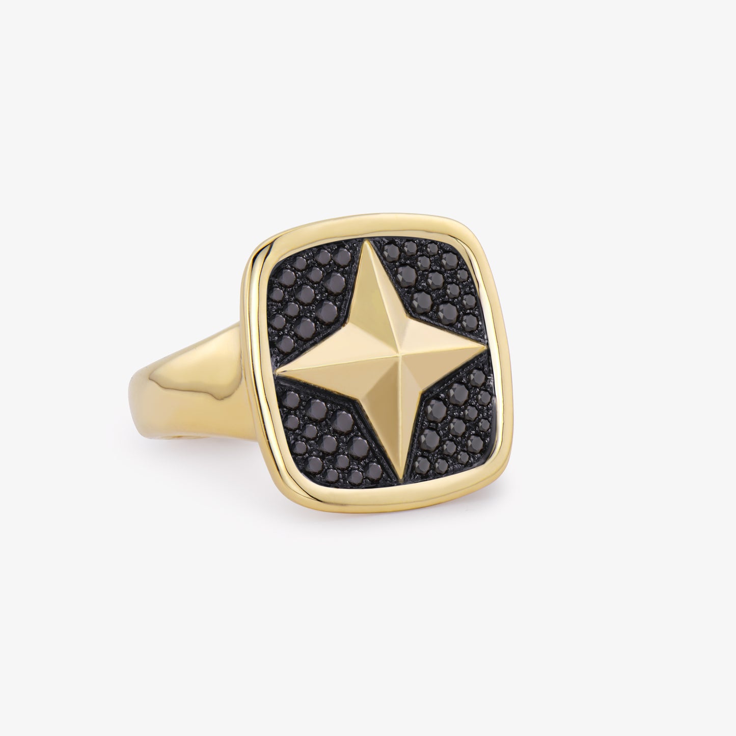 FIERCE Signet Ring with Black Diamonds