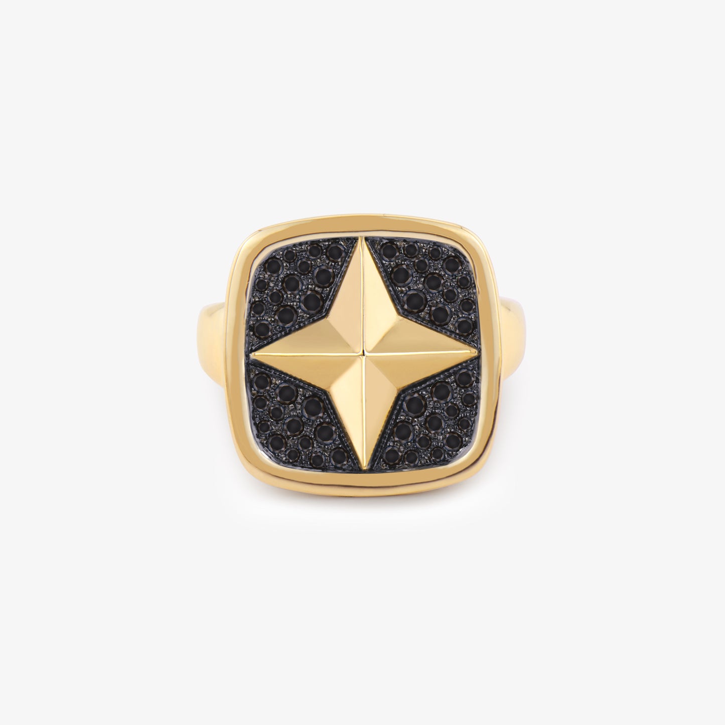 FIERCE Signet Ring with Black Diamonds