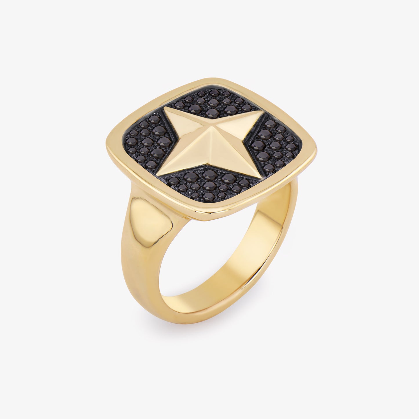 FIERCE Signet Ring with Black Diamonds