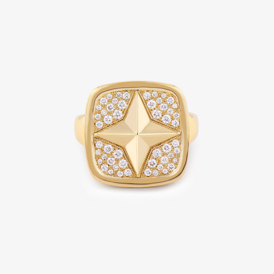 FIERCE Signet Ring with Diamonds