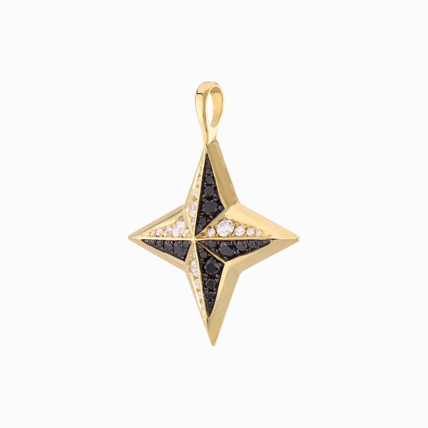 FIERCE Outrageous Double Diamond Pendant in 14K Yellow Gold