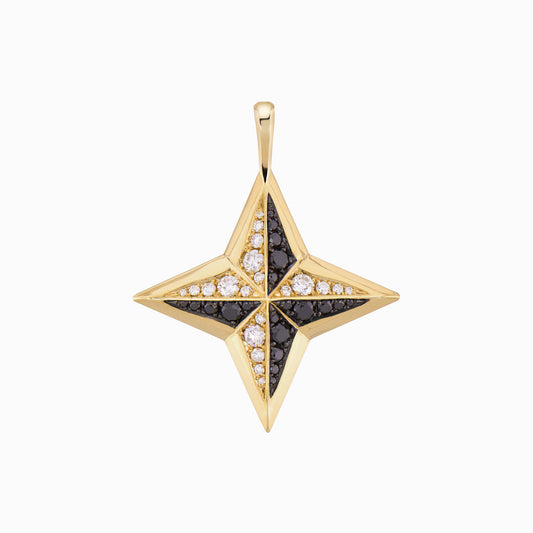 FIERCE Outrageous Double Diamond Pendant in 14K Yellow Gold