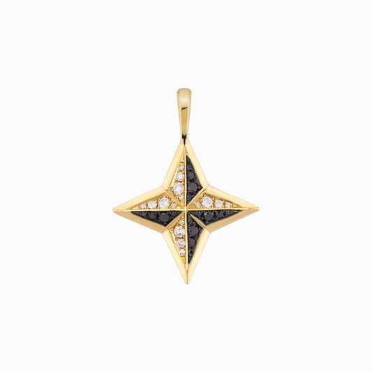 FIERCE Audacious Double Diamond Pendant in 14K Yellow Gold