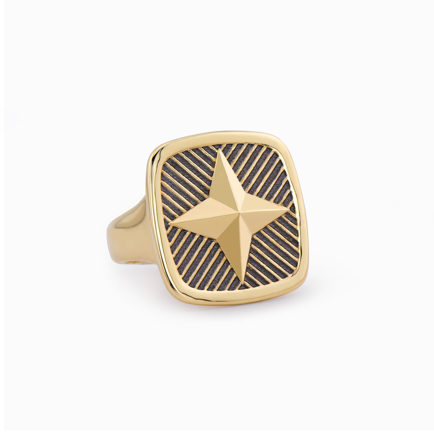 FIERCE Outrageous Grill Signet Ring – Size 6.5 in 14K Yellow Gold