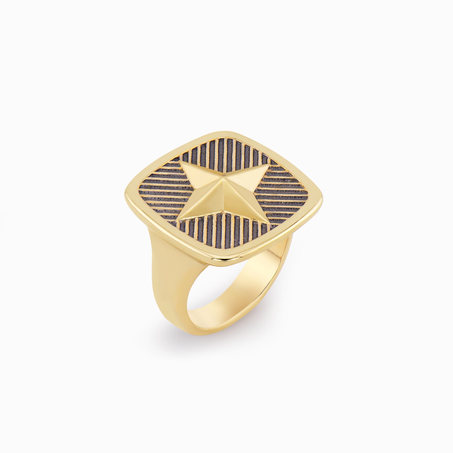 FIERCE Outrageous Grill Signet Ring – Size 6.5 in 14K Yellow Gold