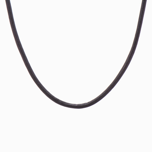MIGHTY Leather Cord Necklace – Silver