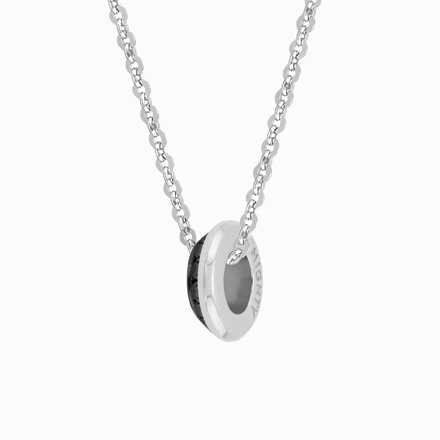 OFF-KILTER Black Diamond Rondelle Fine Necklace – Dark Mode