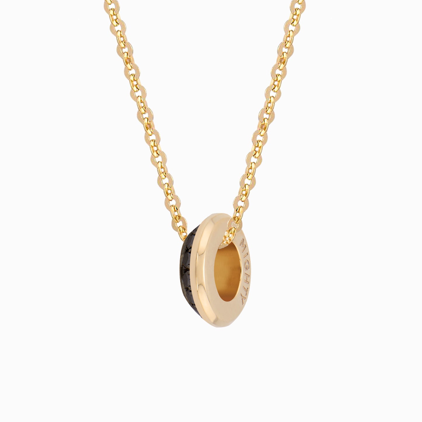OFF-KILTER Black Diamond Rondelle Fine Necklace – Dark Mode