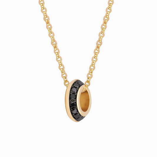 OFF-KILTER Black Diamond Rondelle Fine Necklace – Dark Mode