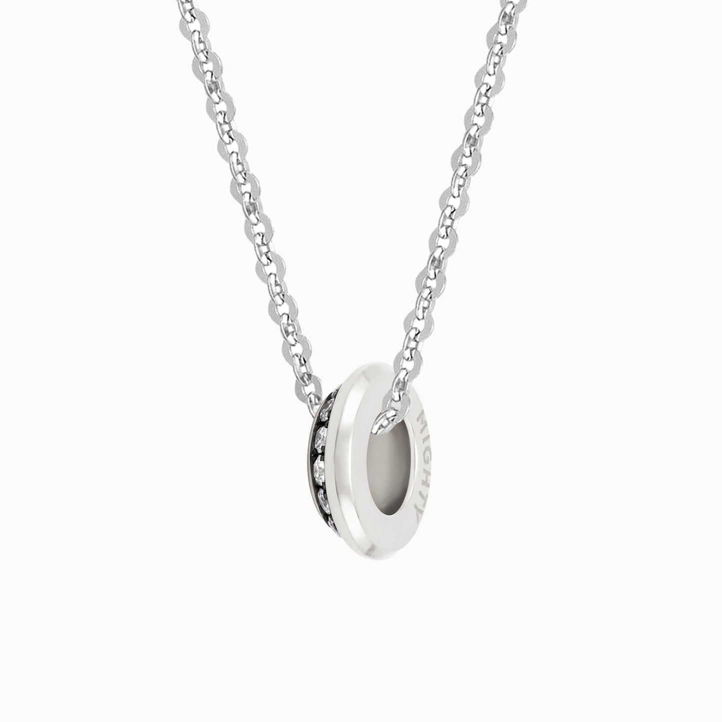 OFF-KILTER Diamond Rondelle Fine Necklace – Dark Mode