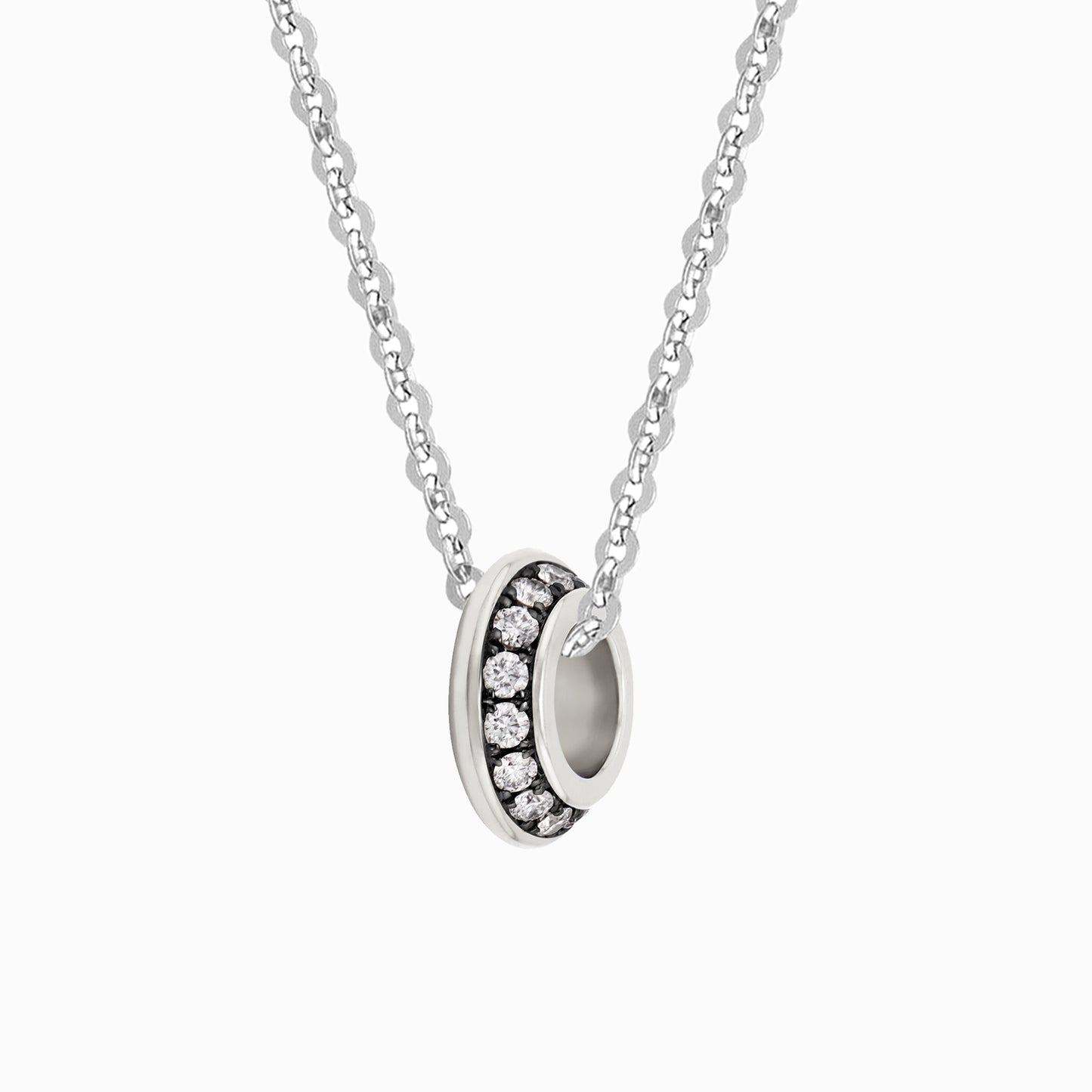 OFF-KILTER Diamond Rondelle Fine Necklace – Dark Mode