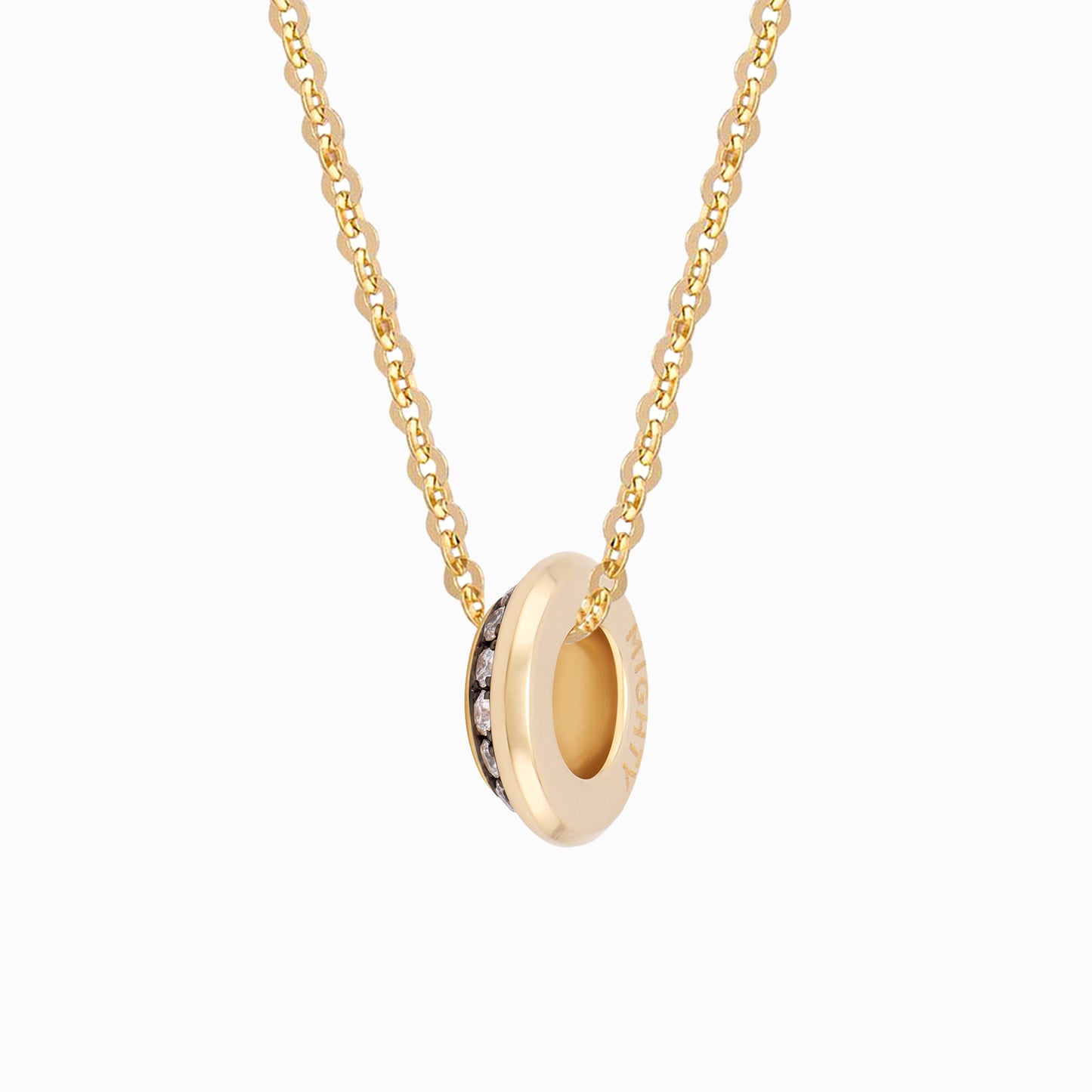 OFF-KILTER Diamond Rondelle Fine Necklace – Dark Mode