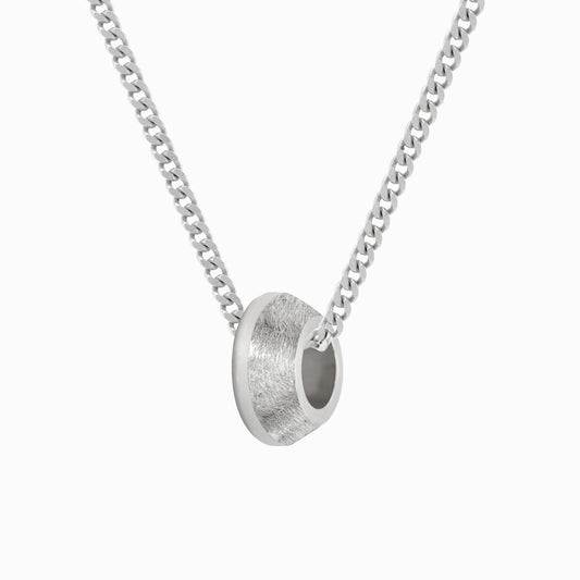 OFF-KILTER Outrageous Distressed Rondelle Necklace – Silver