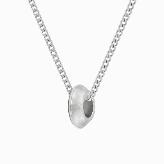 OFF-KILTER Audacious Satin Rondelle Necklace – Silver