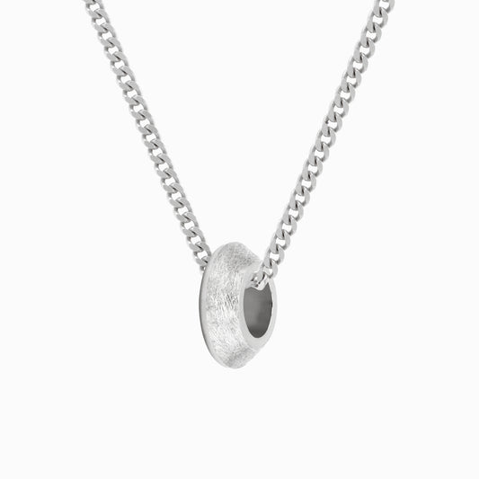 OFF-KILTER Audacious Distressed Rondelle Necklace – Silver