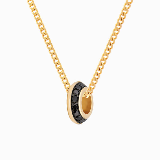 OFF-KILTER Audacious Black Diamond Rondelle Necklace – Dark Mode
