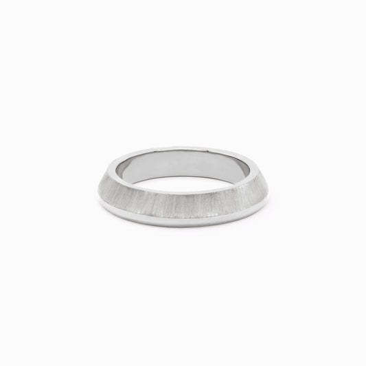 OFF-KILTER Outrageous Satin Stacking Ring – Silver