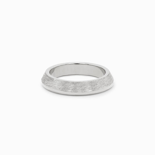 OFF-KILTER Outrageous Distressed Stacking Ring – Silver